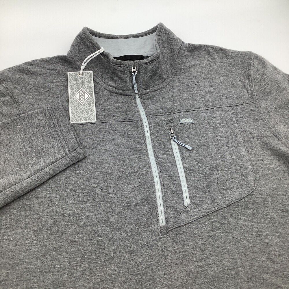 SSCO Mens Long Sleeve Raven Midtown 1/2‎ Zip Pullover Gray Size Large NWT